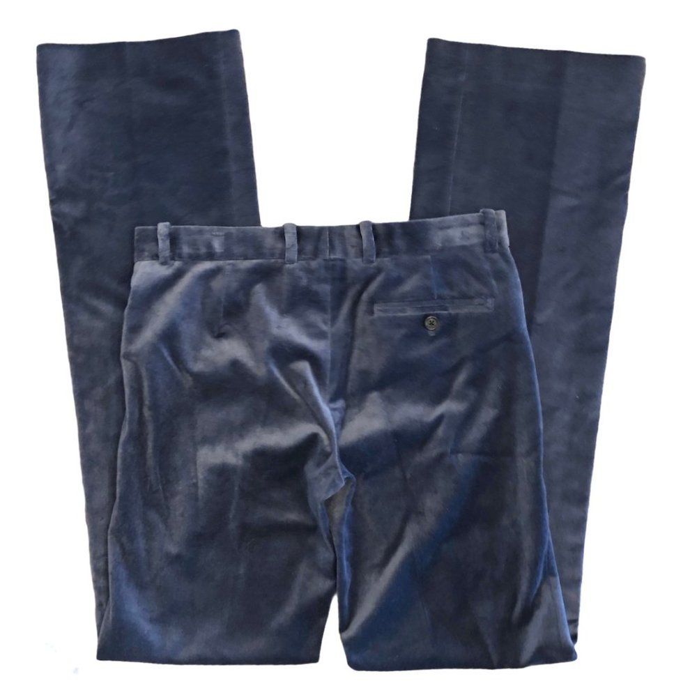 Joseph Blue Velvet Velours Vintage “Rocker” Pants - Picture 3 of 8